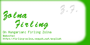 zolna firling business card